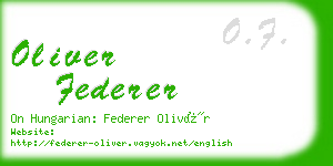 oliver federer business card